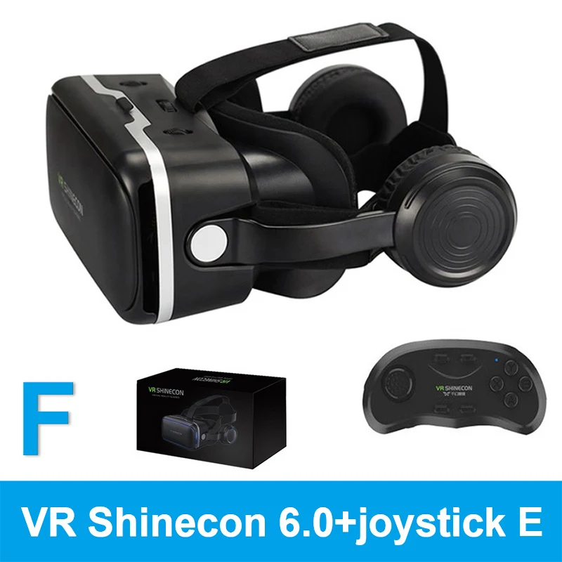 VR SHINECON 6,0 Очки виртуальной реальности 120 FOV 3D очки google картон с гарнитурой стерео коробка для смартфонов - Цвет: box add 1 dai