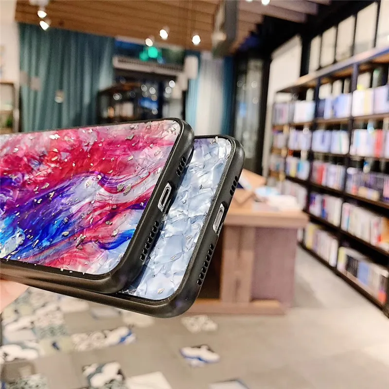 Модный чехол для телефона iphone XR XS Max X цветные раковины чехлы с кольцом-держателем