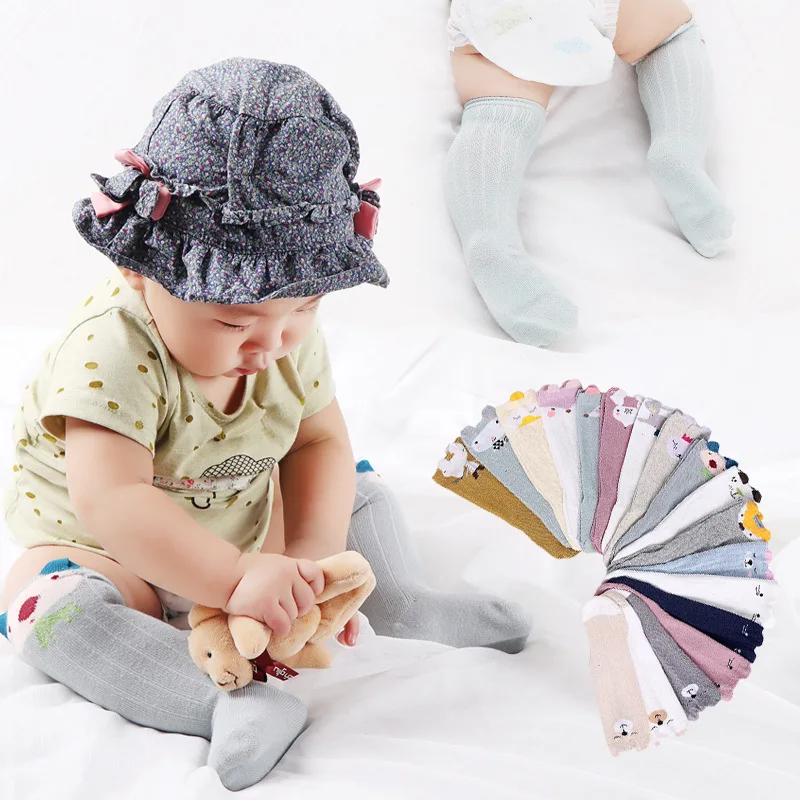 3 Pairs Unisex Cute Funny Cartoon Toddler Socks Animals Pattern Casual for Baby Lovely Knee High Cotton Kids |