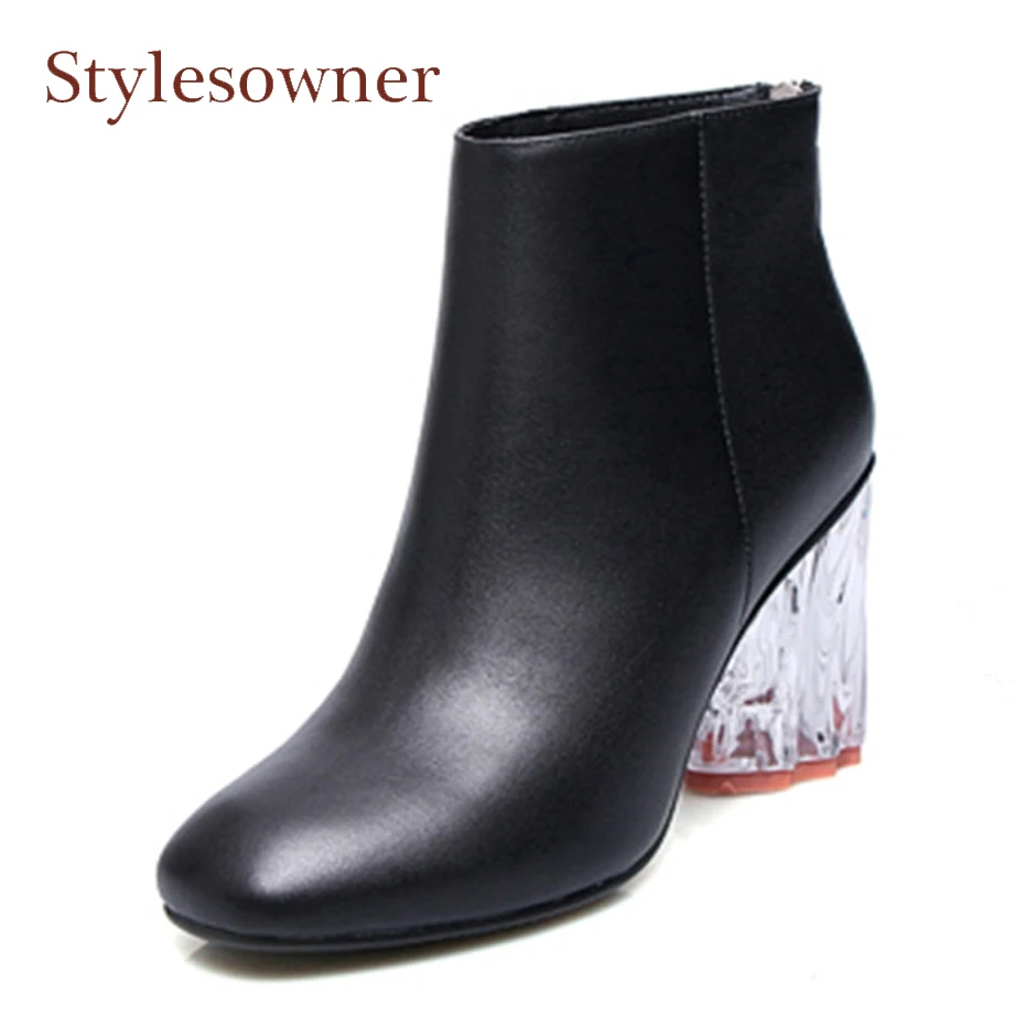 Stylesowner модная обувь украшенная стразами прозрачный высокий каблук женские