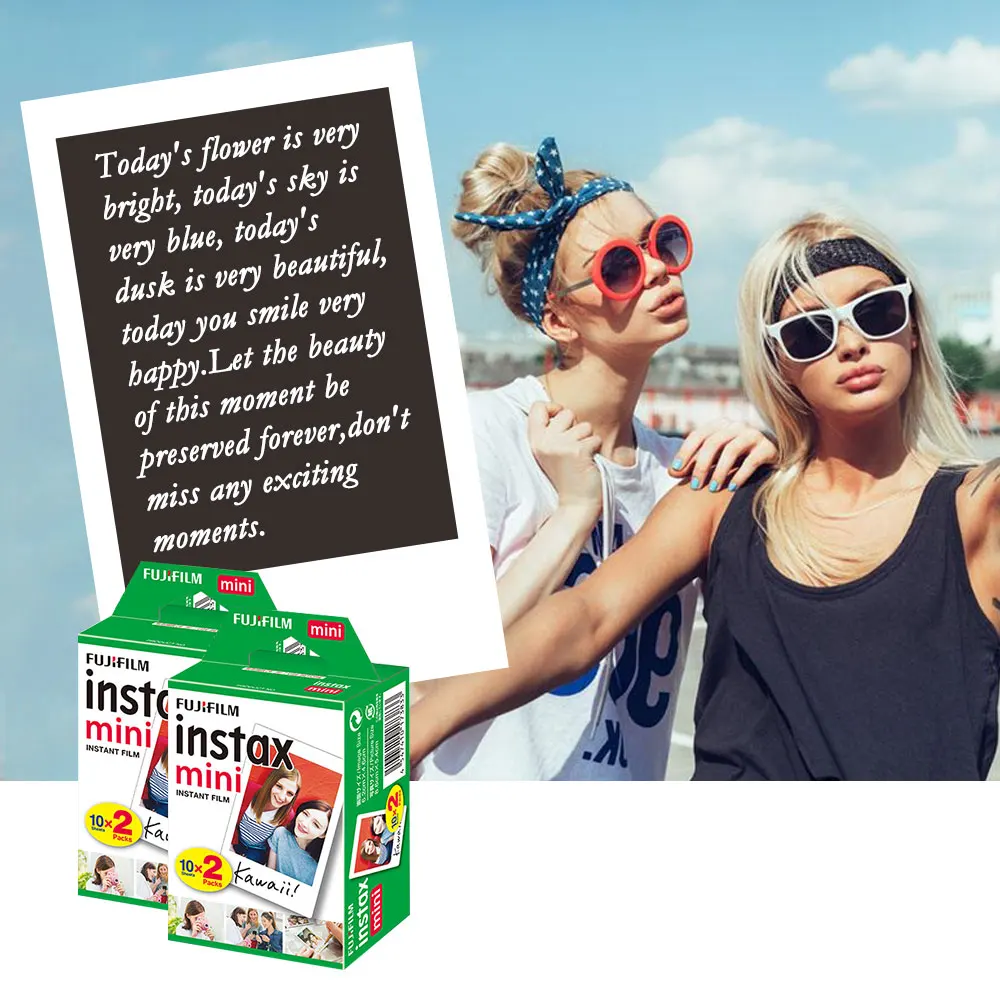 

original Fujifilm Instax Mini 9 Instant Photo Camera + 70 sheet Fuji Instax Mini 8 White Film+Close up Lens Free shipping