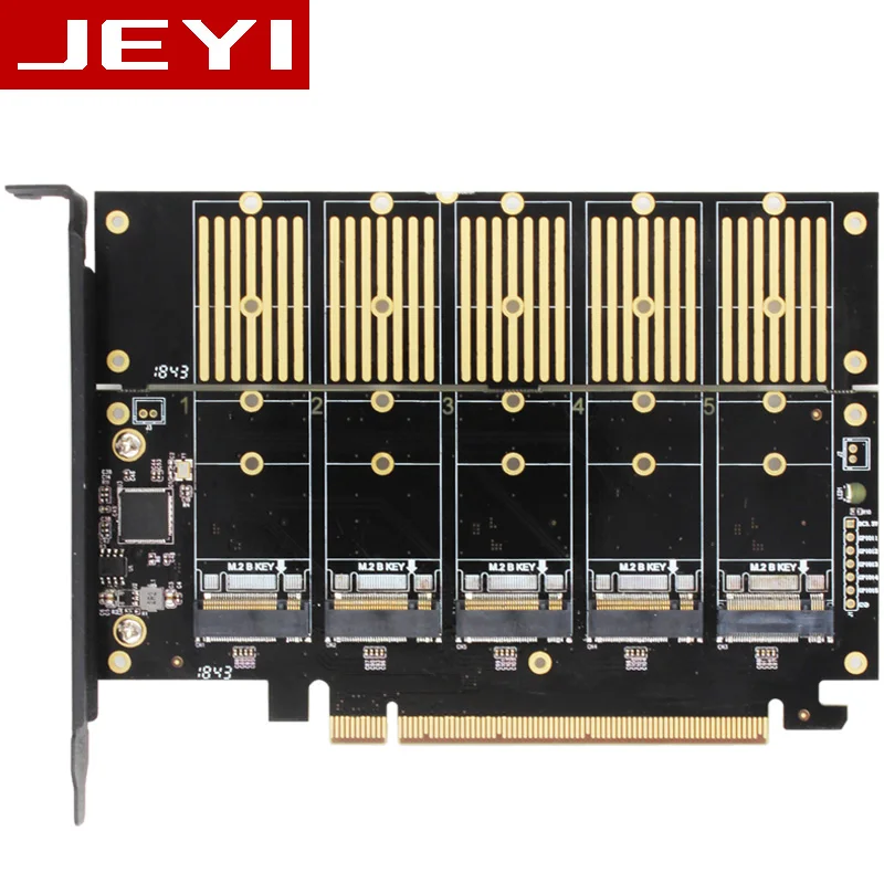 JEYI JMS585-X16 PCIE 5 м. 2 SATA карта расширения поворот PCIE3.0 SATA RAID карта 5* ssd 5* ngff 5* m.2 softraid карта большая мощность