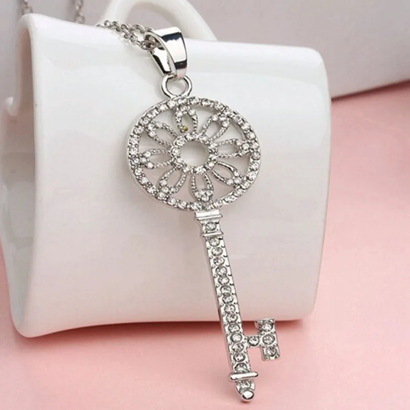 Винтажный новый модный брелок Посеребренная цепочка чокер массивное женское