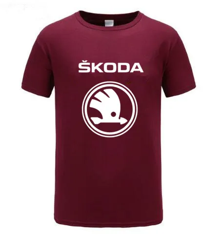 Мужская футболка HERREN с логотипом SKODA черный/синий/серый/зеленый/темно-синий 12