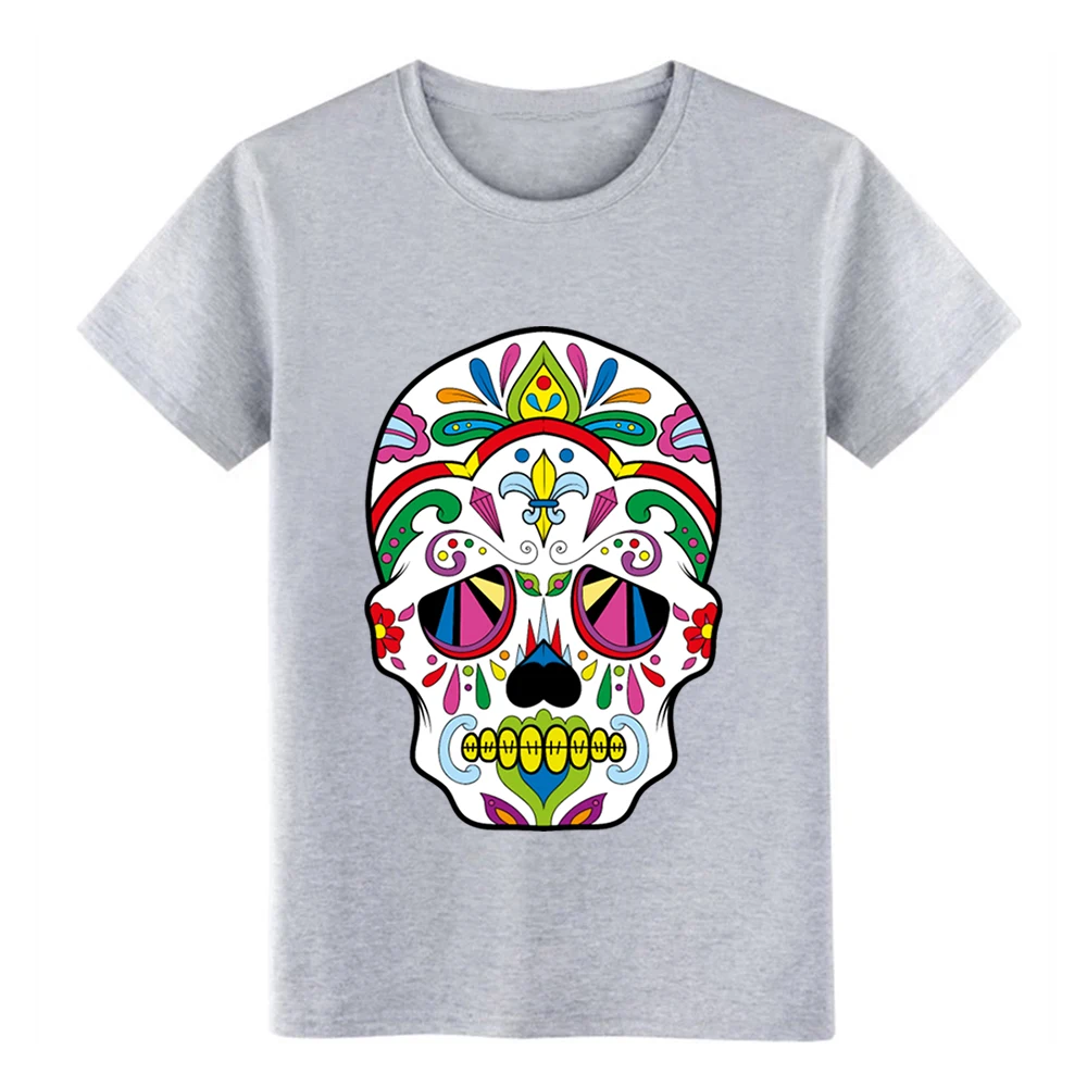 Мужская футболка Sugar Skull с принтом короткий рукав вырез лодочкой строгий крой
