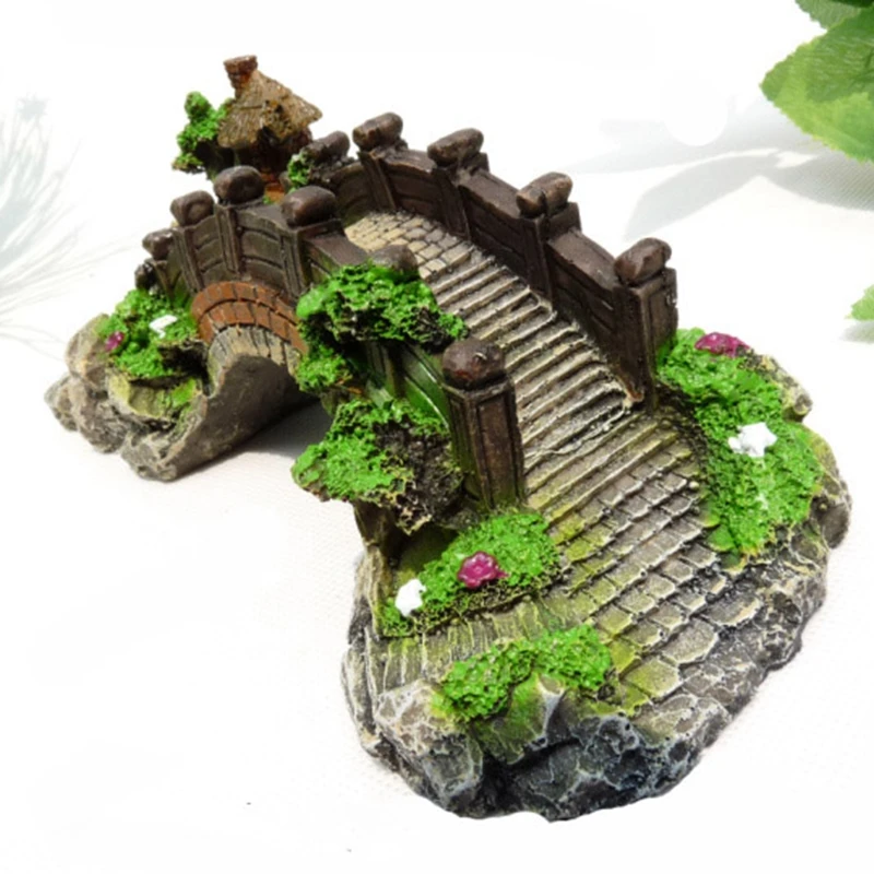 

1pcs 28*14*11cm Resin Return To Ancients Style Arch Bridge Ceremonies Aquarium Tortoise Large Fish Tank Scene Artwork Decoration