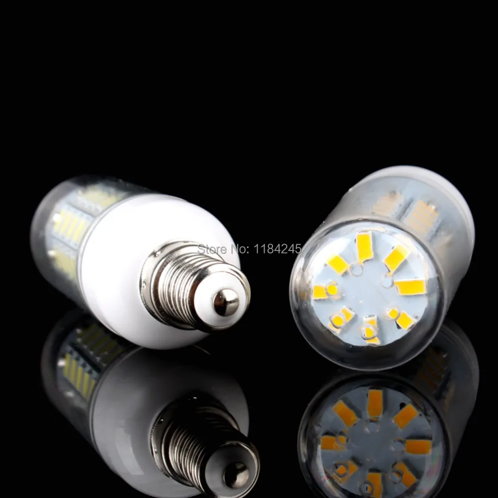 E14 56 LED SMD 5730 8W Светодиодная лампа 220V 110V теплый белый свет/белый Бесплатная