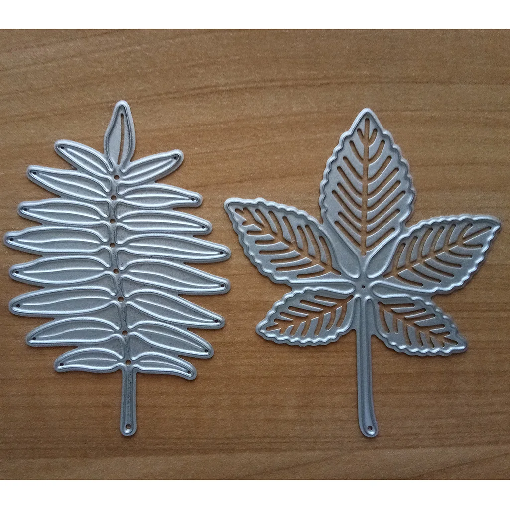 2 шт. листья металлические штампы резки сад стиль шаблон и Тиснение лист металла