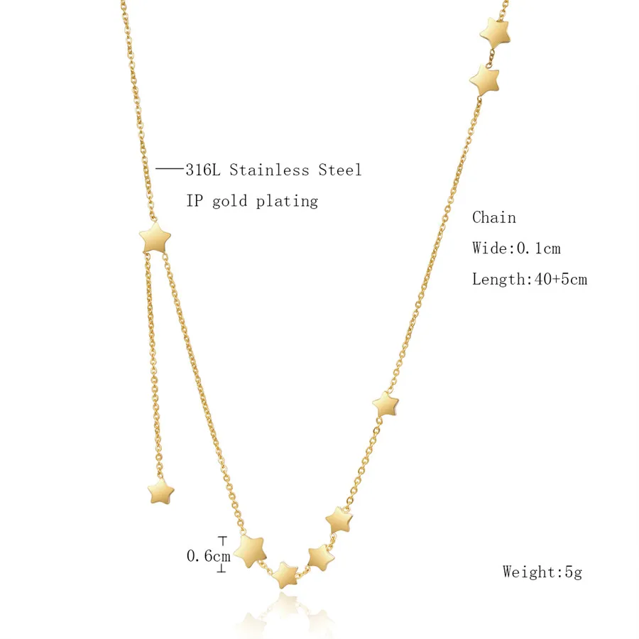 Martick 9 ожерелье со подвеской из звезд золотая цепочка звеньев для женщин и девушек