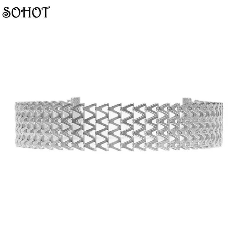 SOHOT новый дизайн ювелирные изделия в стиле панк блестки широкая сетка колье