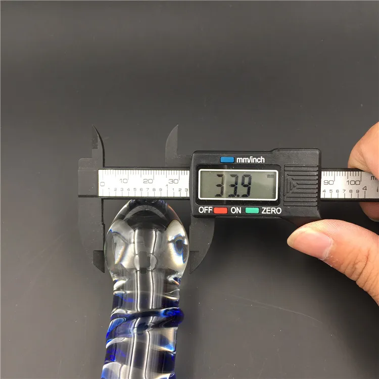 Стеклянный фаллоимитатор с голубыми венами для анального секса Анальная пробка