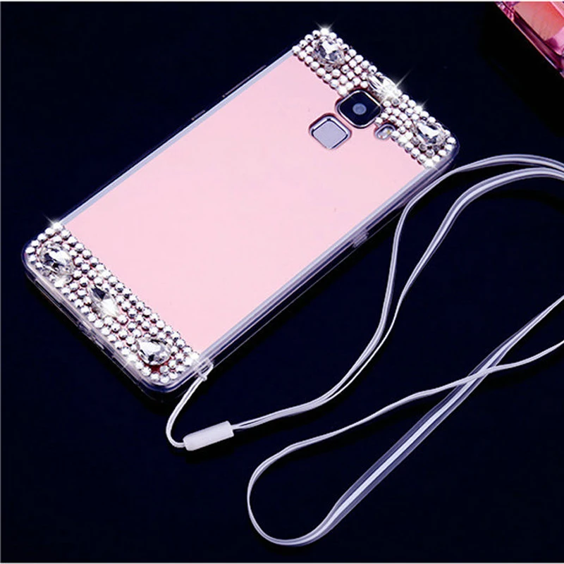Для Huawei Honor 9 Алмазный блестящий чехол с зеркалом для 8 7 6X V8 5C Lite Bling Stone чехлы Корпус