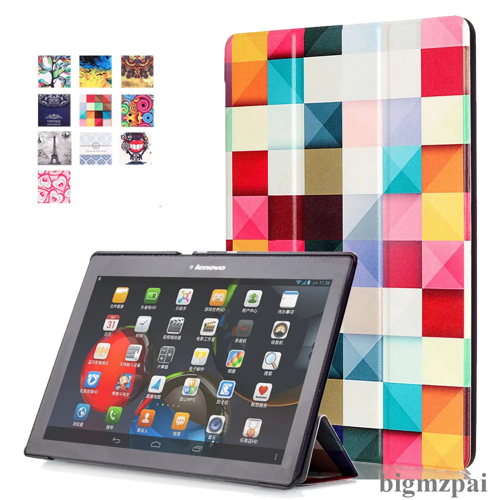 Ультратонкий кожаный чехол Tab 2 A10 70 с 3D рисунком для Lenovo a10 30 X30F X30L 10 1 &quot Магнитный