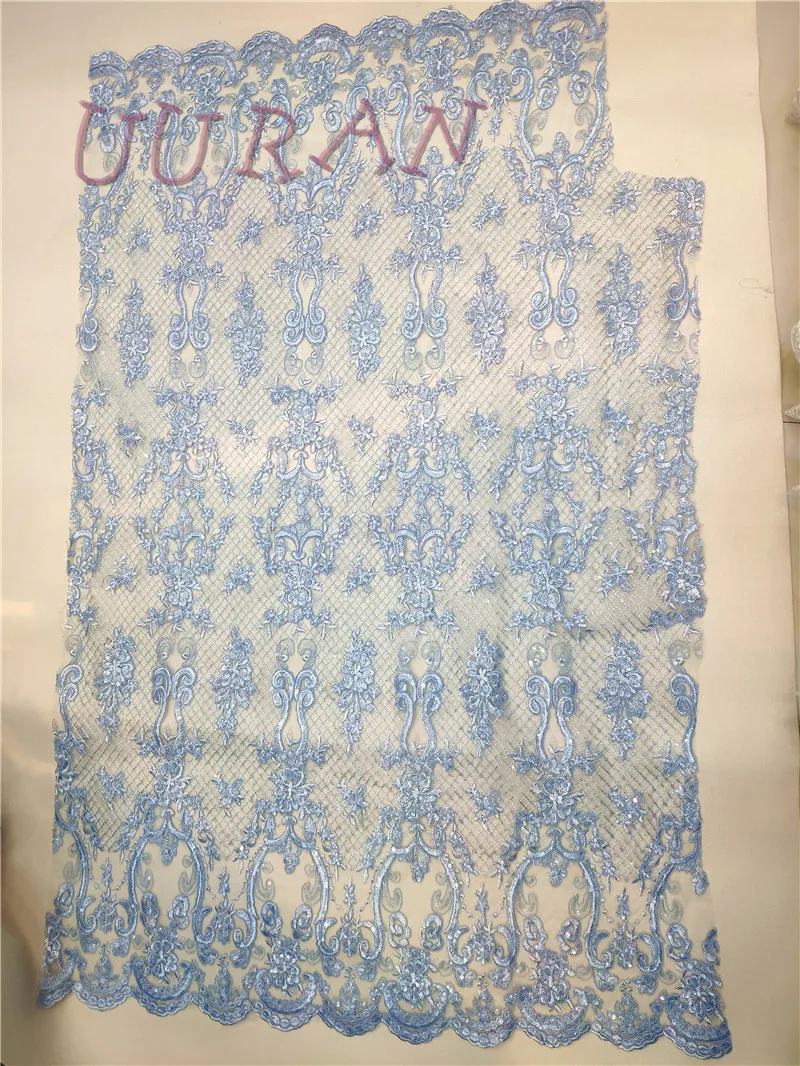 Светильник голубая нигерийская Свадебная кружевная ткань высшего класса