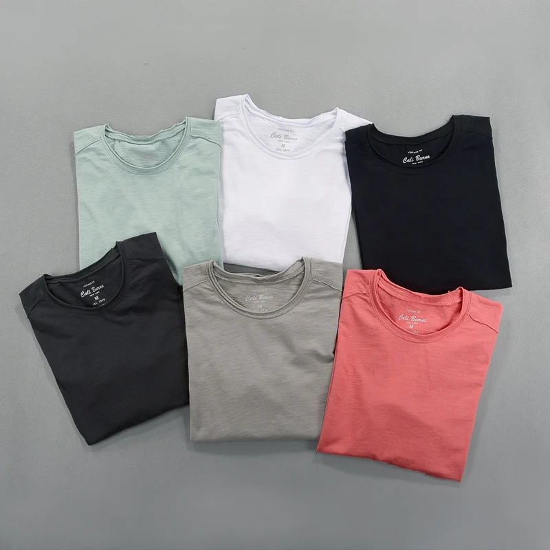 Мужская футболка с длинным рукавом и круглым вырезом 6 цветов