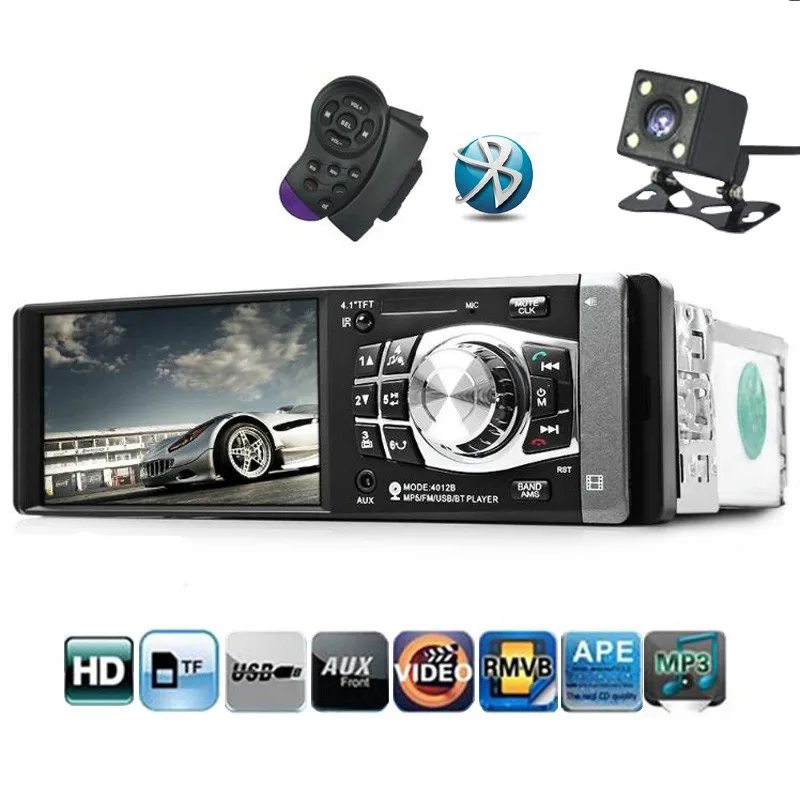 Автомагнитола с Bluetooth MP5 4 &quot HD экран стерео мультимедийный плеер автоаудио 1 DIN SD