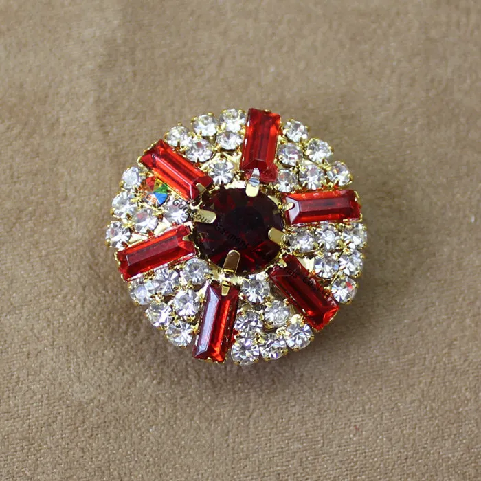 10 шт. 25 мм Брошь со стразами-кристаллами булавок Бриллиантовая пуговица