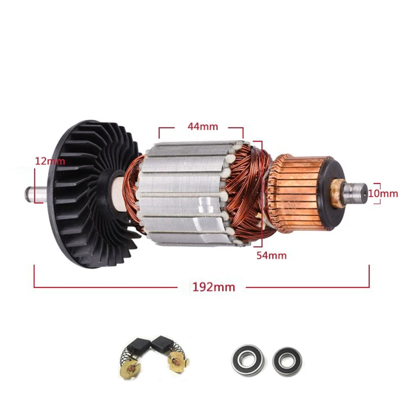 Full set Замена AC220-240V арматурного ротора Угольная щетка для MAKITA 9067 9067S 9069 9069S 9069X 9067F 9069F угловая шлифовальная машина якорь - Цвет: Full set