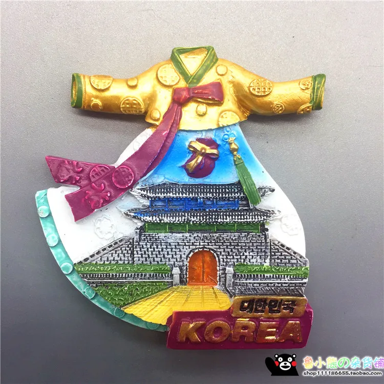 Новые горячие корейские наклейки на холодильник 3D из смолы Hanbok Namdaem Gyeongbokgung