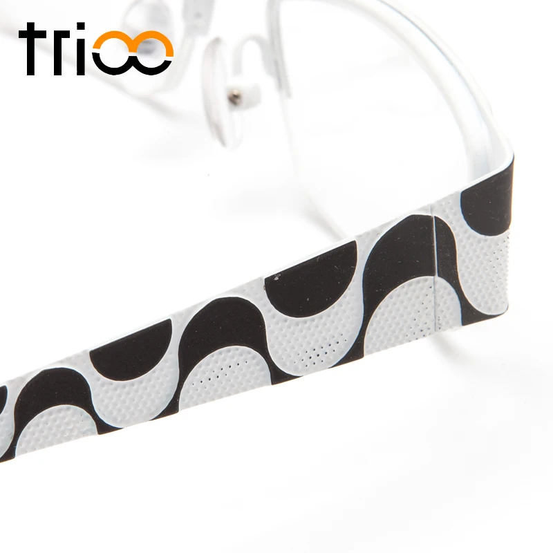 TRIOO Wave Design Prescription Eyeglasses Black White Multi Color Cool Myopia Glasses Fashion Semi Rimless Optical Eyewear |