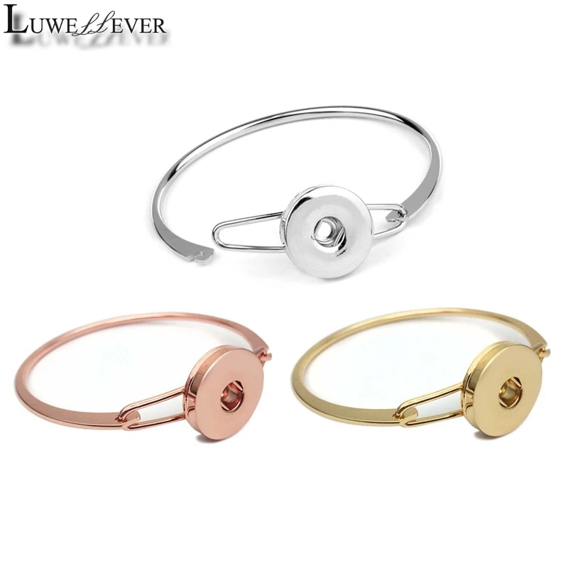 

Gold Interchangeable 005 Fashion Adjustable Bracelet Ginger 18mm Snap Button Charms Bracelet&Bangles For Women Jewelry Gift