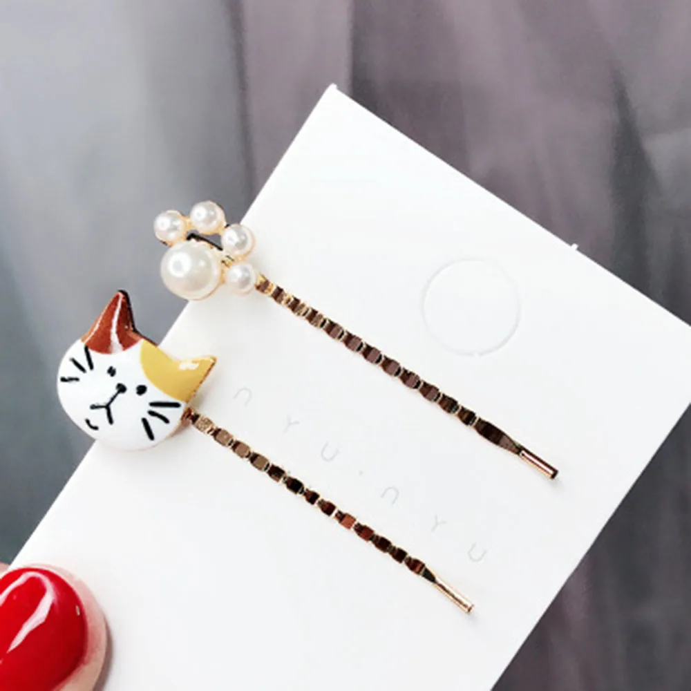 Новинка 2 шт./компл. корейские женские жемчужные металлические заколки для волос