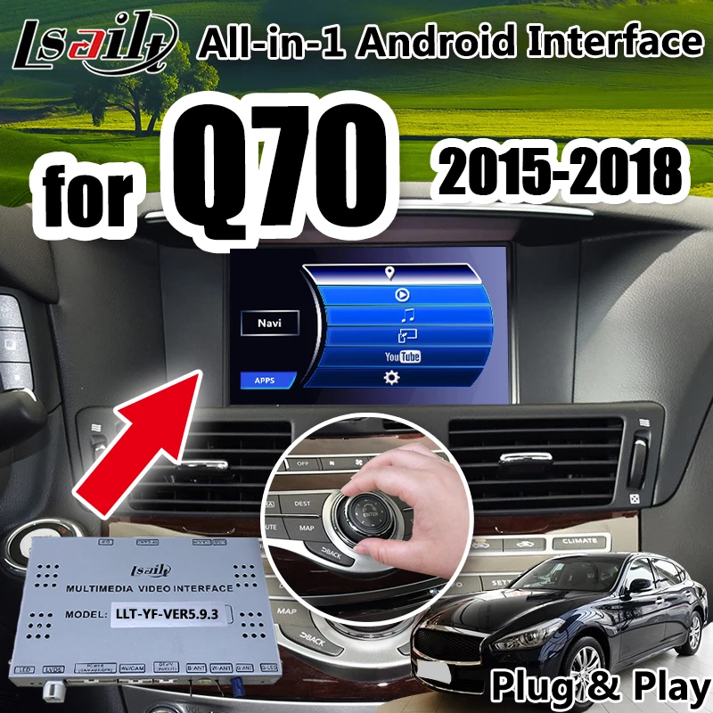 Android 7,1 автомобильный аудио видео интерфейс для Infiniti Q70- с Mirrorlink, youtube, carplay, gps навигационная коробка от Lsailt