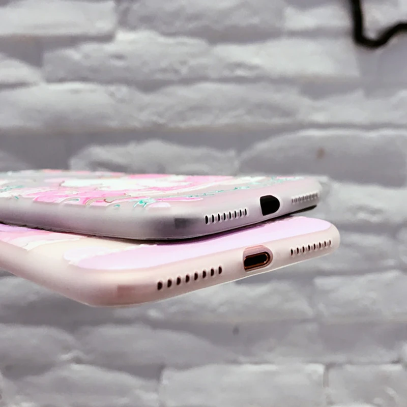 Мягкий чехол для телефона из ТПУ iPhone 6/6s 7/8 Plus красивый защитный с цветочным узором