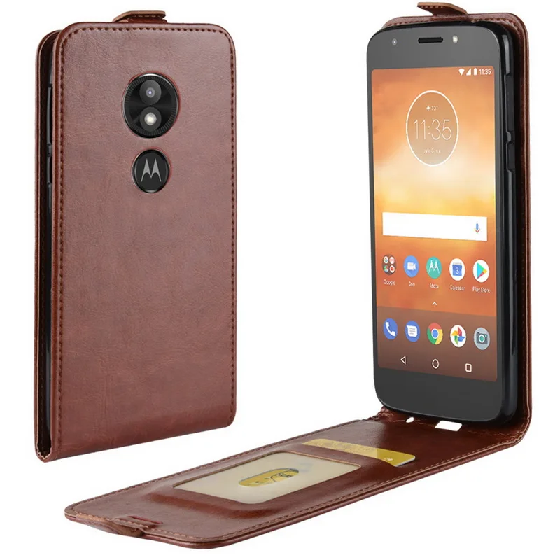 Prouphcs для Motorola Moto E5 Играть чехол Crazy Horse Filp Кожаный играть Вертикальный Магнитные