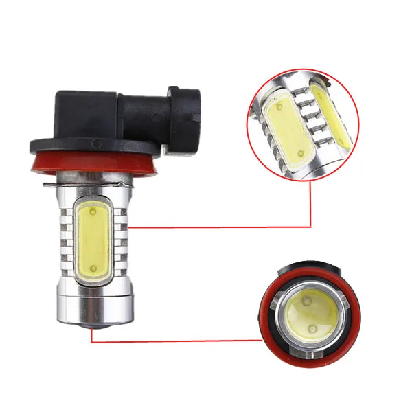 2 шт. ультра яркий 7 5 W 12V 6000K H8 H11 COB Белый Противотуманные фары дальнего света