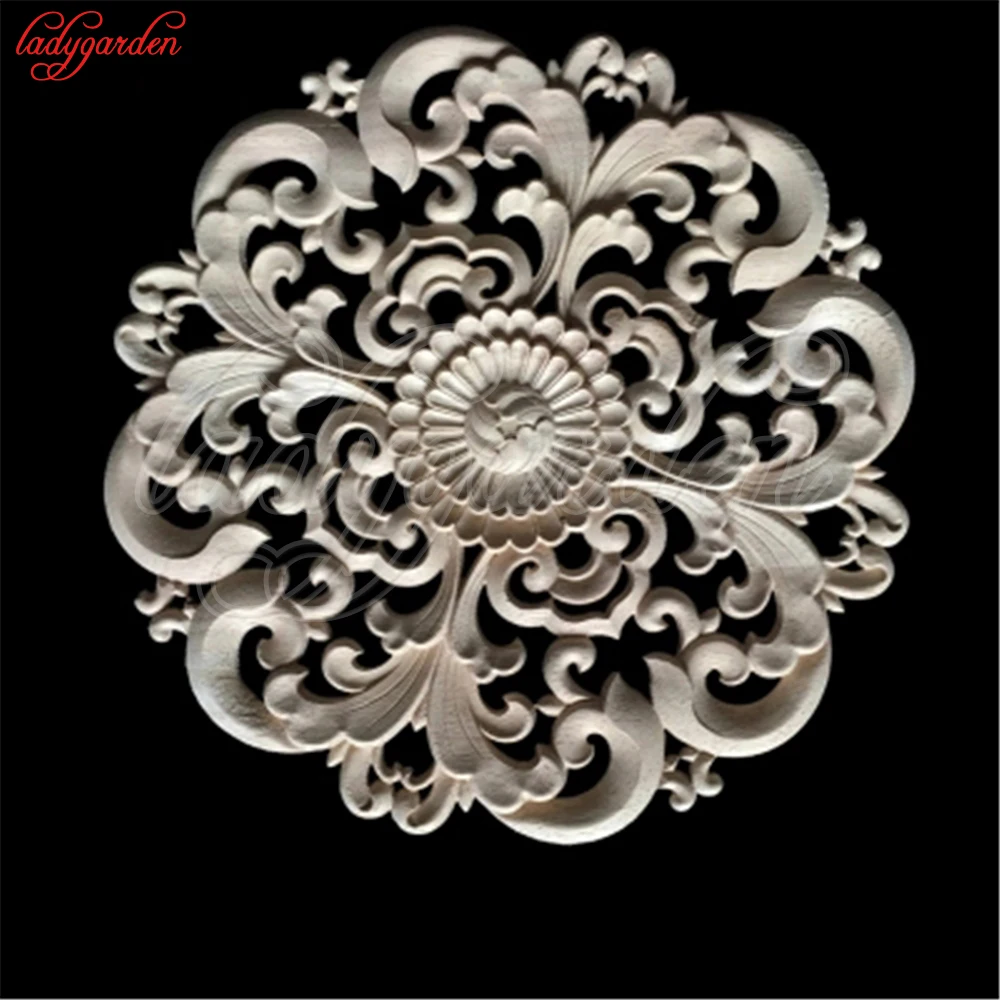 

Retro Floral Wood Carved Corner Woodcarving Decal Onlay Applique for Vintage Home Decor Furniture Cabinets Figurine