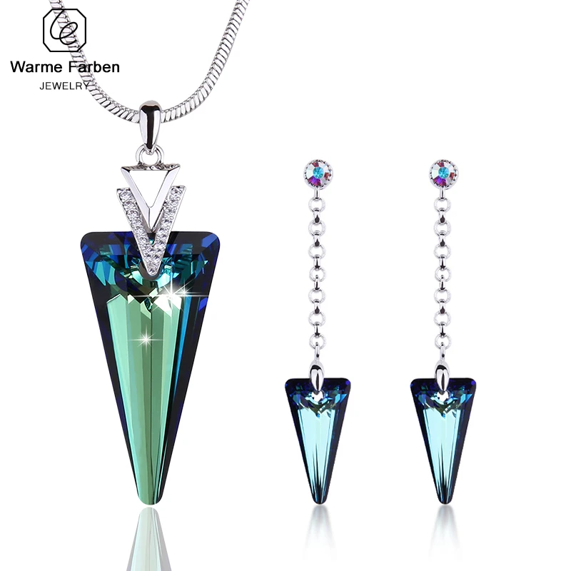 Прекрасный ювелирный набор для женщин геометрический треугольный кулон