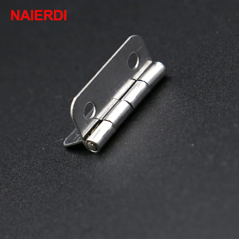 NAIERDI 10 шт. 25 мм x 20 серебряные мини дверные петли шкаф ящик ювелирные изделия
