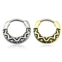 1pc 316l steel nose ring septum clicker design especial punk stylish hot septum piercing and nose ring gold and steel 1 28mm