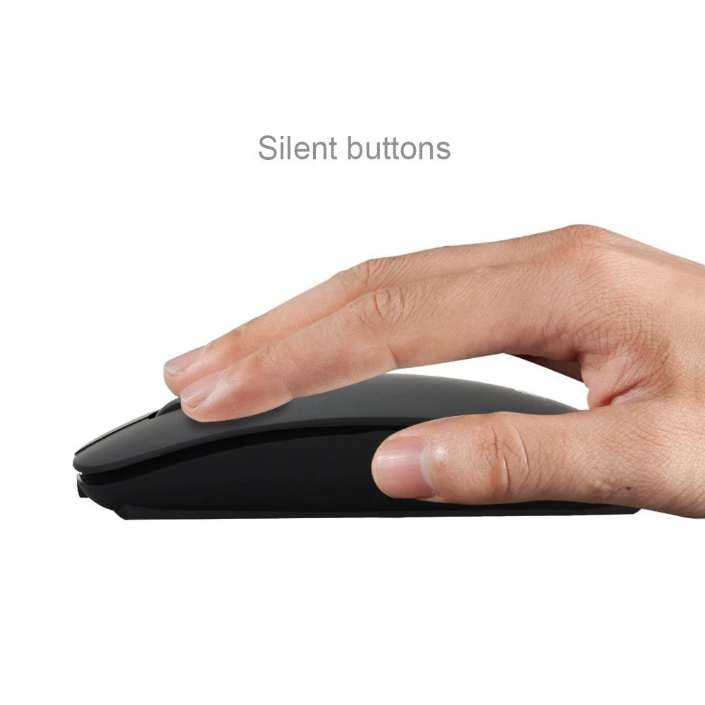 Мышь беспроводная аккумуляторная Бесшумная 2 4 ГГц 3 точек/дюйм для ноутбука