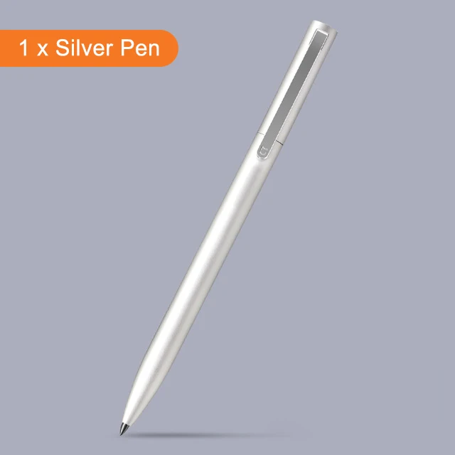 1 x Silver Metal Pen Xiaomi Mijia металлический знак P-E-N PREMEC Гладкий Швейцарский пополняемый сплав ручки MiKuni Япония черные чернила 0,5 подписи P-E-N - Цвет: 1 x Silver Metal Pen