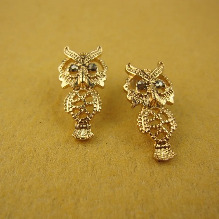 Серьги в виде совы/серьги гвоздики стиле buho/Сова/коруджа/2016 корейские ювелирные