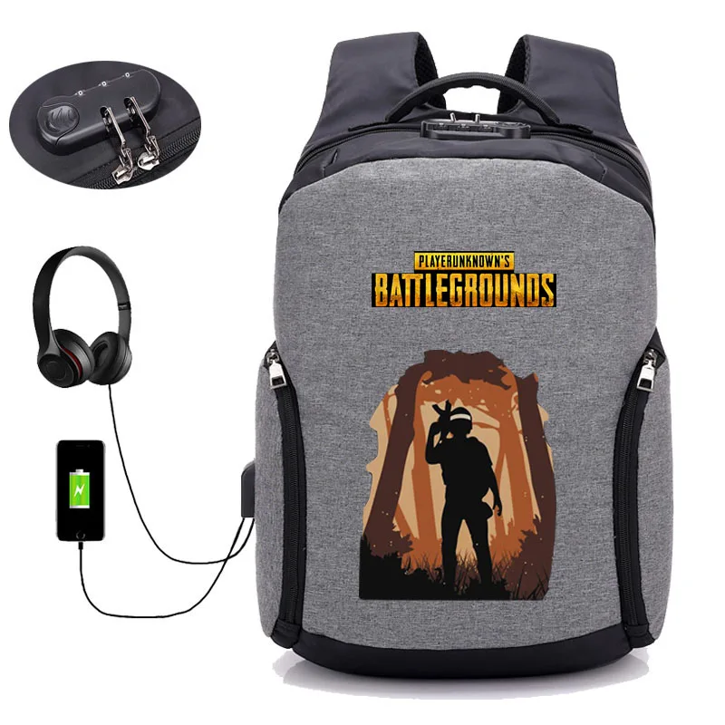 01 Игровой PUBG плеер unknown's battlegrounds рюкзак usb зарядка Студенческая книжная сумка подростковый ноутбук Противоугонный Рюкзак 16 стиль - Цвет: 01