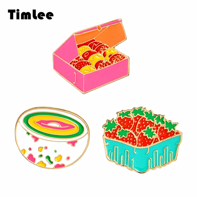 Металлическая брошь в виде клубники Timlee X367 оптовая продажа|brooches wholesale|wholesale broochmetal