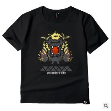Monster футболка с изображением охотника для мужчин унисекс футболка мультфильм футболка повседневное Топ аниме Camiseta Streatwear короткий рукав ткань топы