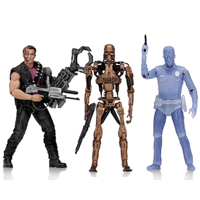 With Box Neca Терминатор 2 T2 1990 Skynet Шварценеггер Фигурки игрушки Brinquedos Figurals коллекционные модели подарок - Цвет: With Box