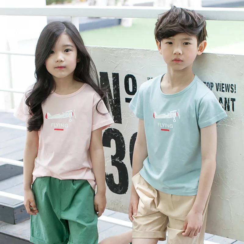 Новый Стиль Лето 2017 Дети Устанавливает Мода Твердые Рубашки + Брюки 2 Шт. Высокое