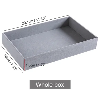 Necklace display box Серый бархат серьги ювелирные изделия Дисплей Показать Чехол Органайзер держатель часы коробка браслет кольцо чехол для хранения макияж 28 сетка ожерелье лоток - Цвет: Necklace display box