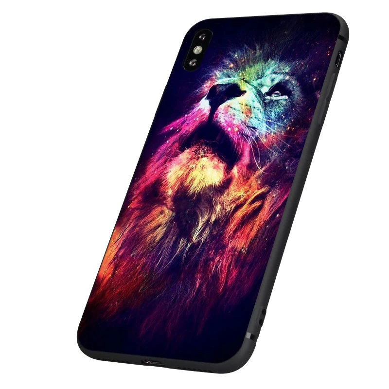 Черный чехол из ТПУ для iphone 5 5s se 6 6s 7 8 plus x 10 силиконовый XR XS 11 pro MAX с тигром пантерой