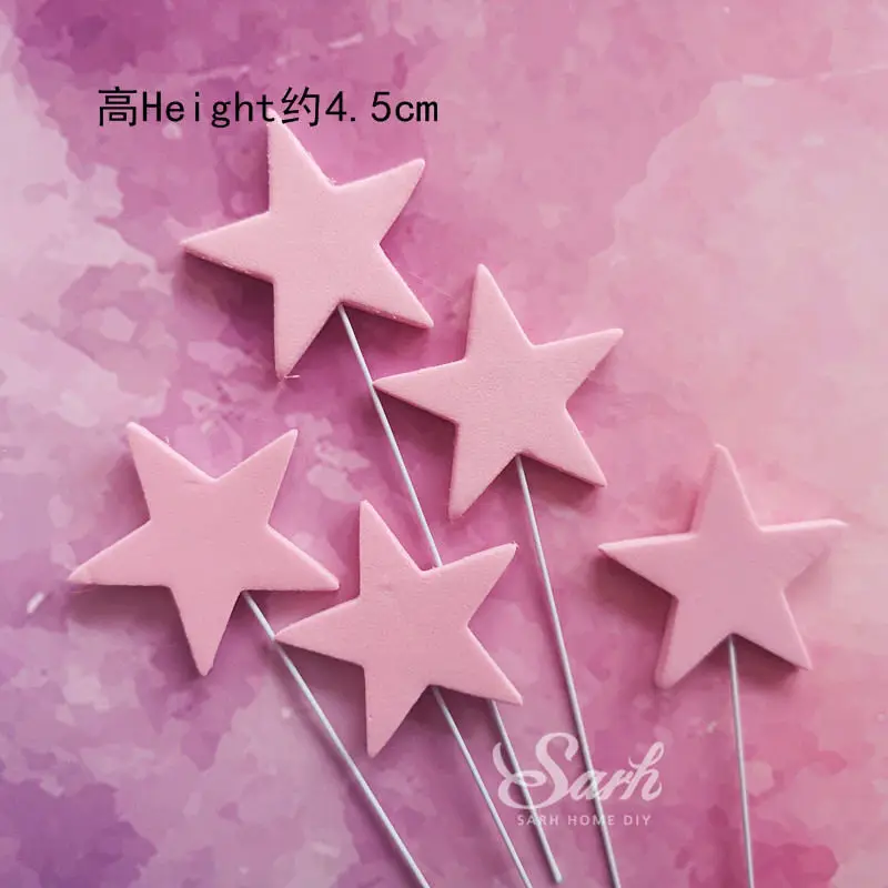 2sets 5pc per set Ins Лебедь Спящая Фея Украшения Полые звезды торт топперы счастливый день детей день рождения для вечерние выпечки сладкие подарки - Цвет: 2sets 5pc per set