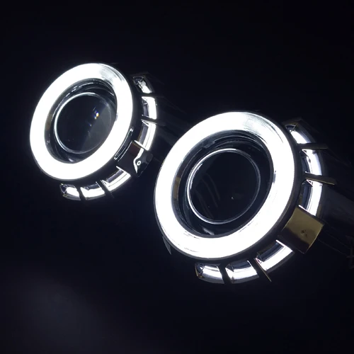 RONAN mini 2,5 двойной ccfl angel eyes Bi-xenon проектор для автомобильных фар объектив белый красный синий h1 h4 h7 модифицированный автомобильный Стайлинг - Цвет: White-White