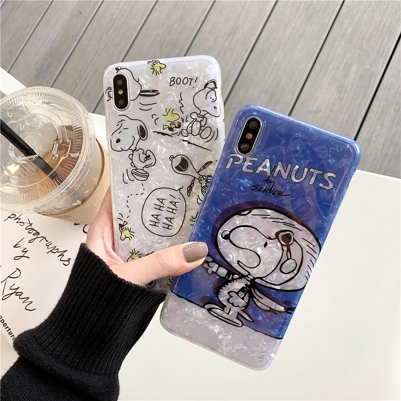 WTSZKL мультяшный милый чехол с рисунком Снупи для телефона iPhone X Xs Max Xr 8 7 6 6s Plus пары |