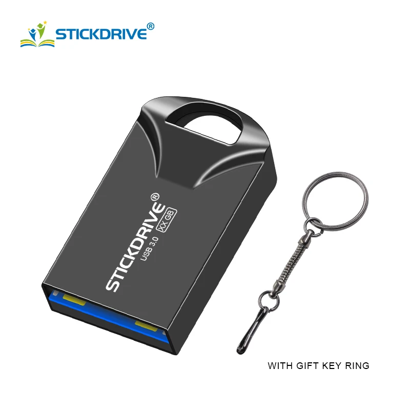 Black USB 3,0 Подарочный Брелок usb флеш-накопитель 16 ГБ 32 ГБ флеш-накопитель 64 ГБ 128 ГБ флеш-накопитель usb флешка металлический мини usb ключ - Цвет: Black