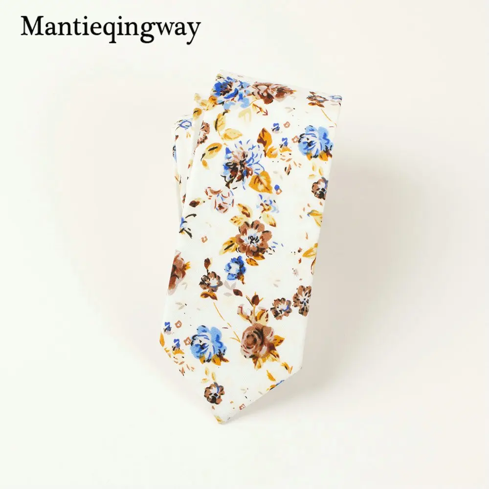 032 Mantieqingway 6 см мужской хлопчатобумажный галстук, деловые костюмы, шейные галстуки, Свадебный с принтом, Цветочный галстук, брендовый обтягивающий галстук, подарок - Цвет: 032