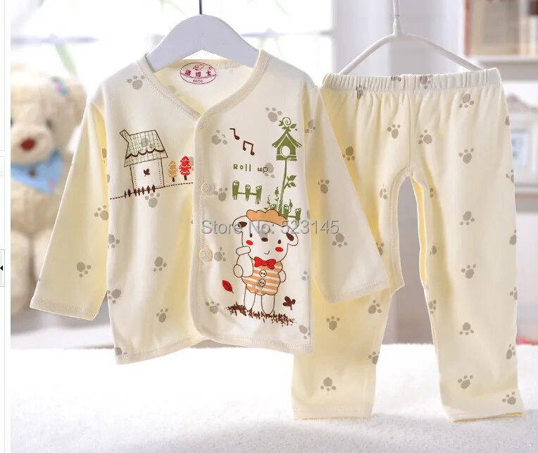 hot selling In stock 2pcs set baby boy girl kids sleepwear toddler cartoon pajama Children100% cotton long sleeve pajamas suits | Детская
